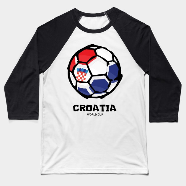 Croatia Football Country Flag Baseball T-Shirt by KewaleeTee